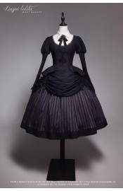 Lingxi Striped Chronicles Top and Skirt Set(Reservation/Full Payment Without Shipping)